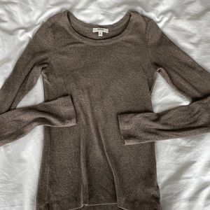 AGOLDE Maya Scoop Neck Long Sleeve Top in Granola Heather